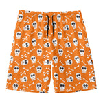 Halloween Skull Pattern Print Men's Swim Trunks