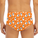 Halloween Skull Pattern Print Men's Triangle Swim Briefs