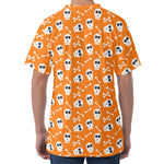 Halloween Skull Pattern Print Men's Velvet T-Shirt