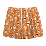 Halloween Skull Pattern Print Mesh Shorts