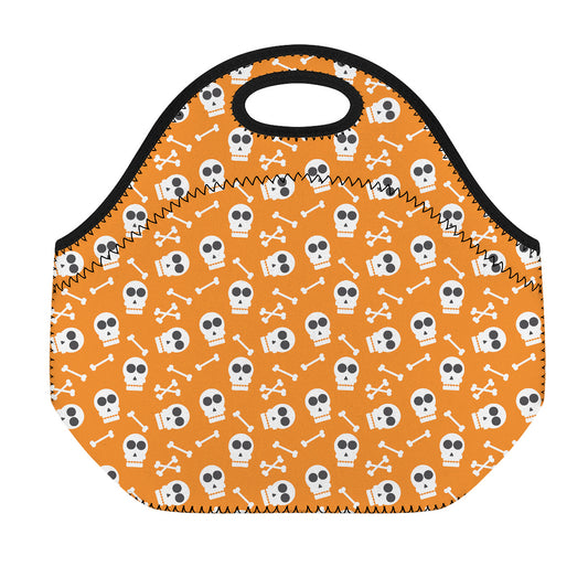 Halloween Skull Pattern Print Neoprene Lunch Bag