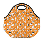 Halloween Skull Pattern Print Neoprene Lunch Bag