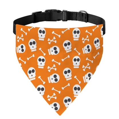 Halloween Skull Pattern Print Over The Collar Dog Bandana