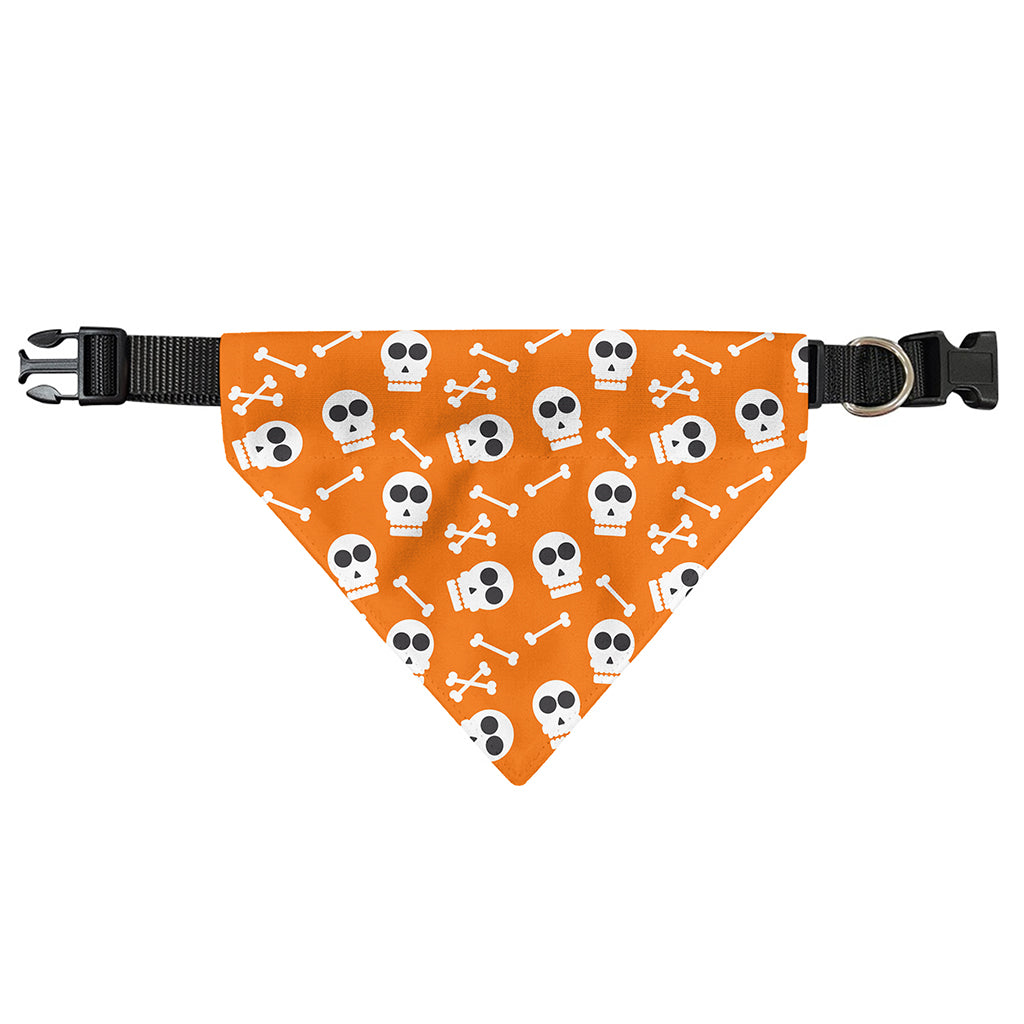 Halloween Skull Pattern Print Over The Collar Dog Bandana