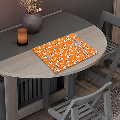 Halloween Skull Pattern Print Placemat