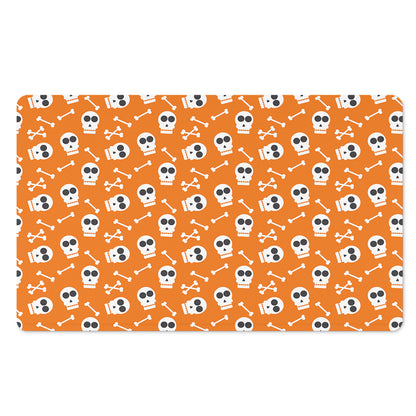 Halloween Skull Pattern Print Polyester Doormat