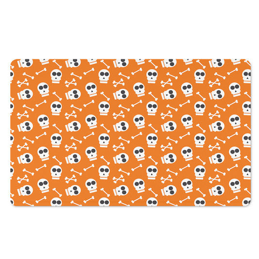 Halloween Skull Pattern Print Polyester Doormat