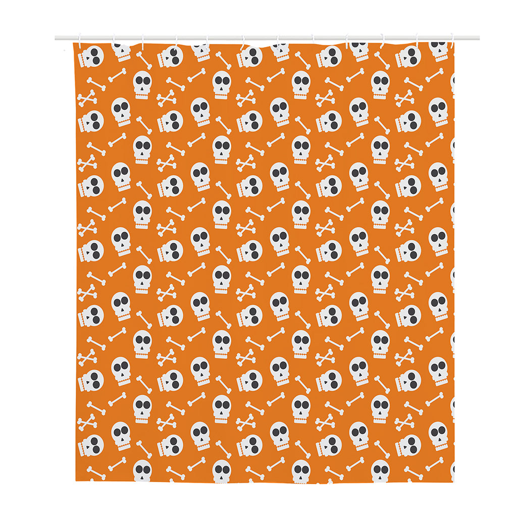 Halloween Skull Pattern Print Polyester Shower Curtain
