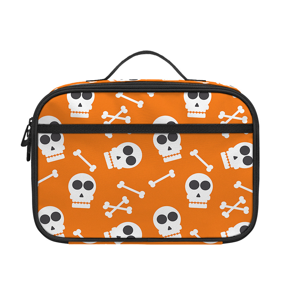 Halloween Skull Pattern Print Portable Lunch Bag