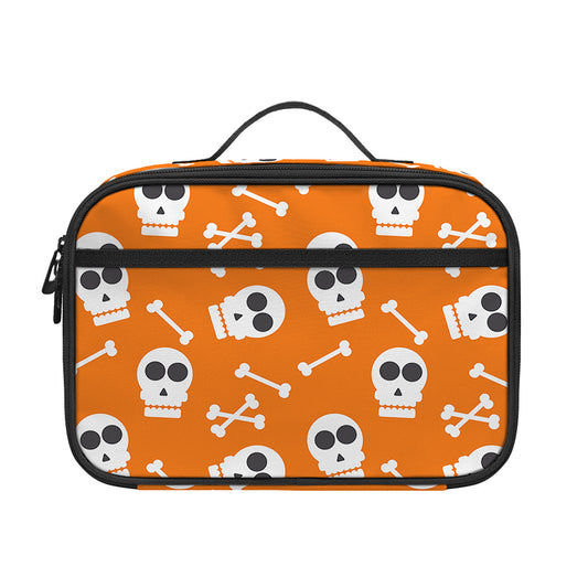 Halloween Skull Pattern Print Portable Lunch Bag