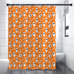 Halloween Skull Pattern Print Premium Shower Curtain