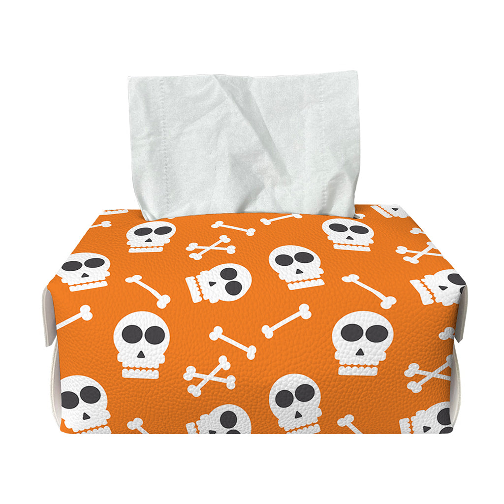 Halloween Skull Pattern Print Rectangle Tissue Box Cover