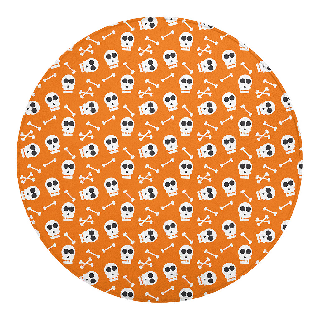 Halloween Skull Pattern Print Round Blanket