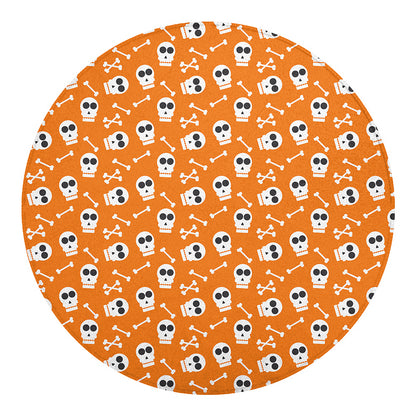 Halloween Skull Pattern Print Round Blanket