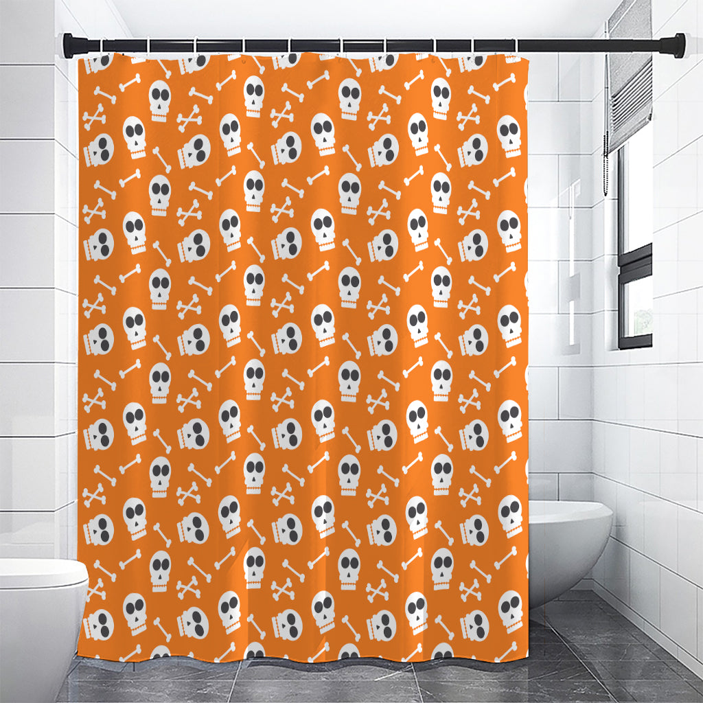 Halloween Skull Pattern Print Shower Curtain