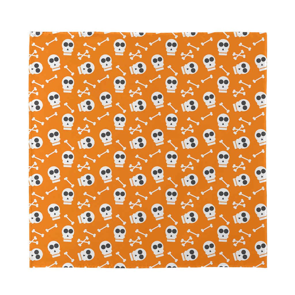 Halloween Skull Pattern Print Silk Bandana