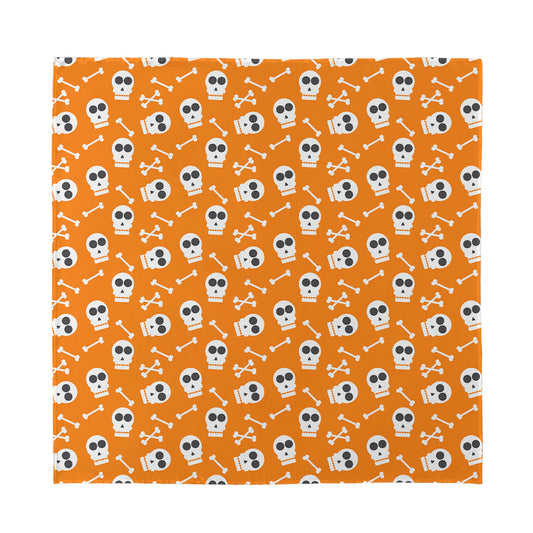 Halloween Skull Pattern Print Silk Bandana