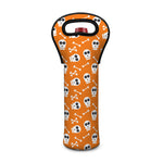 Halloween Skull Pattern Print Single Neoprene Wine Tote