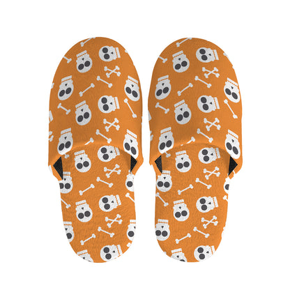 Halloween Skull Pattern Print Slippers