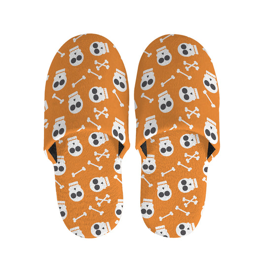 Halloween Skull Pattern Print Slippers