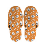 Halloween Skull Pattern Print Slippers
