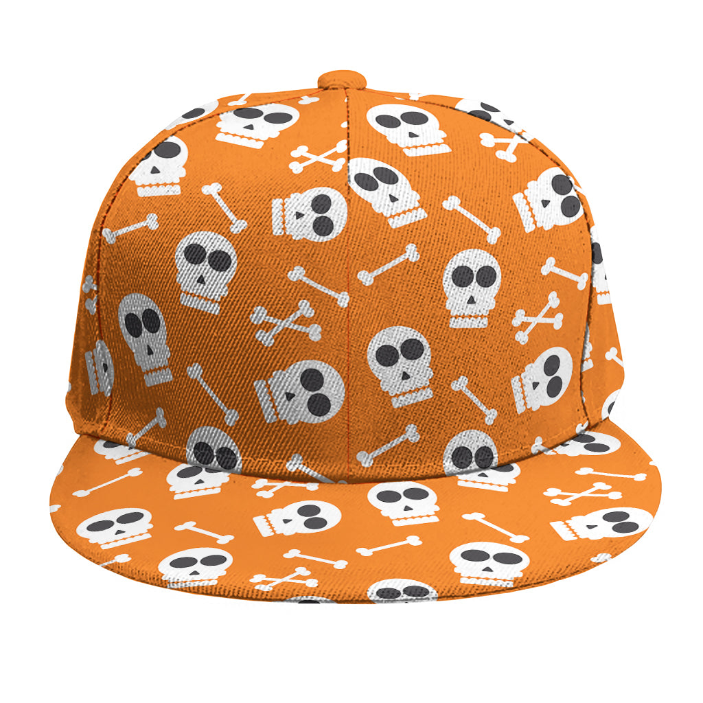 Halloween Skull Pattern Print Snapback Cap