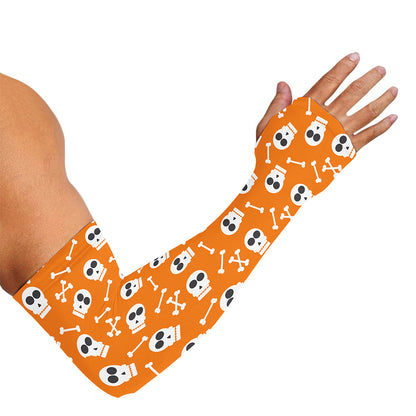 Halloween Skull Pattern Print Sun Protection Arm Sleeves