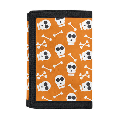 Halloween Skull Pattern Print Trifold Wallet