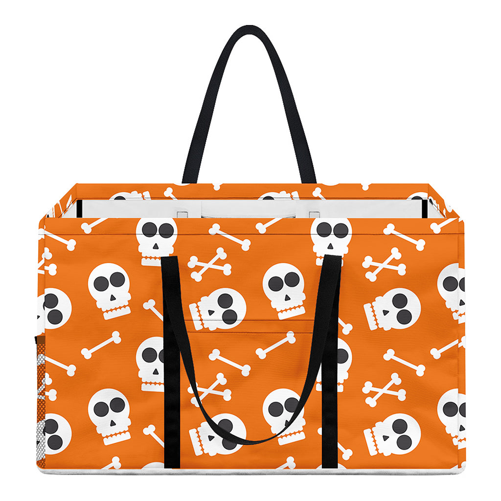 Halloween Skull Pattern Print Utility Tote Bag