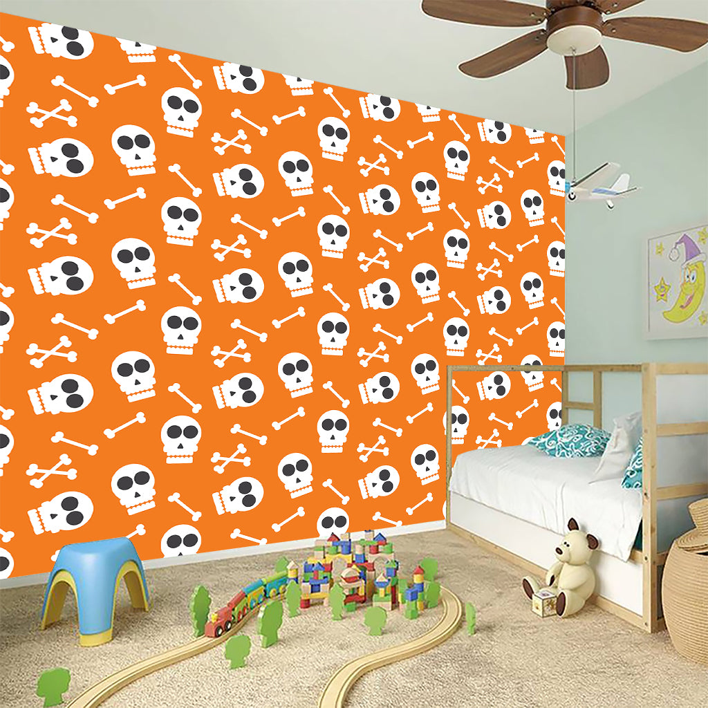 Halloween Skull Pattern Print Wall Sticker