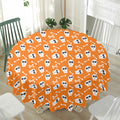 Halloween Skull Pattern Print Waterproof Round Tablecloth