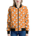 Halloween Skull Pattern Print Women's Bomber Jacket