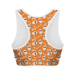 Halloween Skull Pattern Print Women's Sports Bra