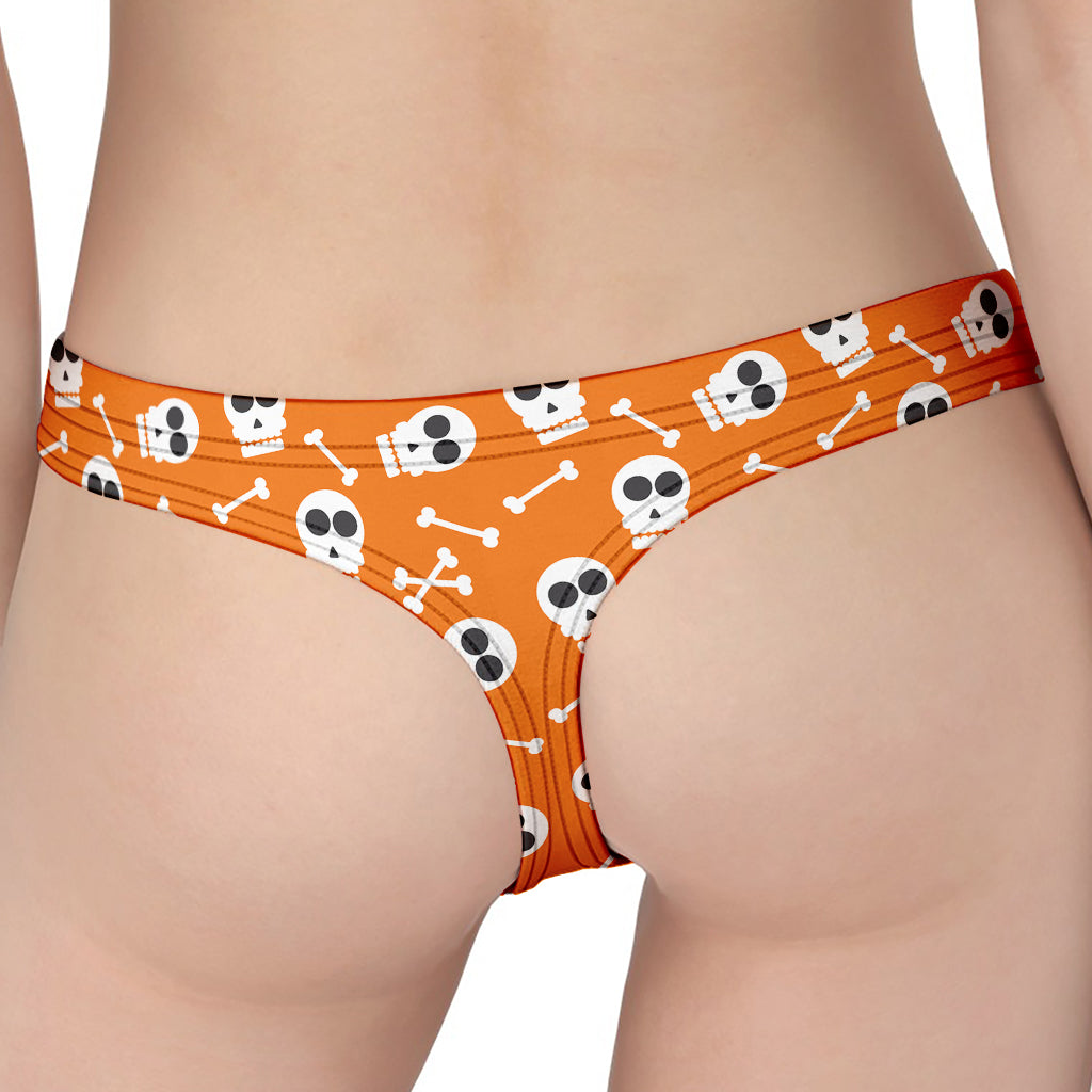 Halloween Skull Pattern Print Women's Thong