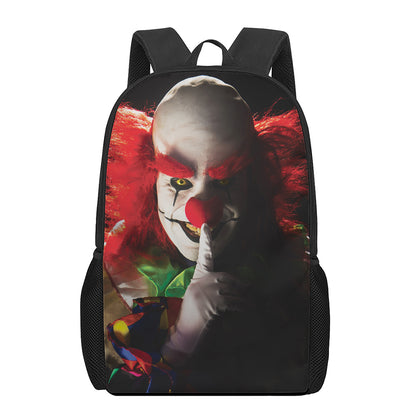 Halloween Smiling Clown Print 17 Inch Backpack