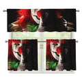 Halloween Smiling Clown Print 3 Piece Kitchen Curtains