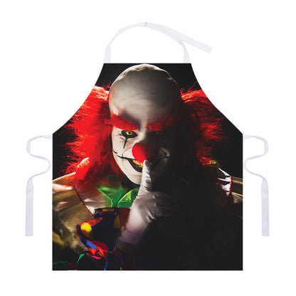 Halloween Smiling Clown Print Adjustable Apron