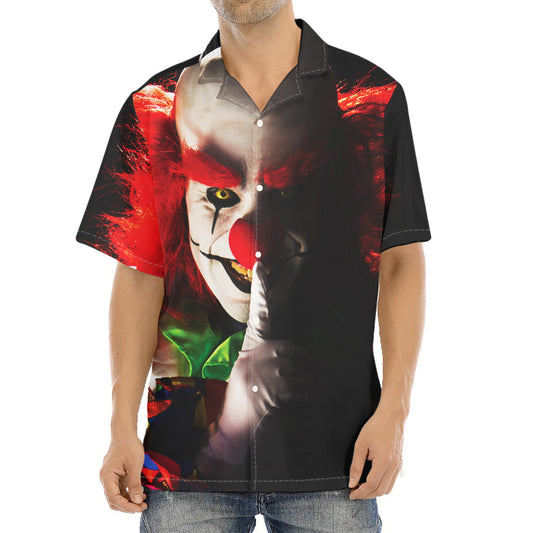 Halloween Smiling Clown Print Aloha Shirt