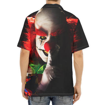 Halloween Smiling Clown Print Aloha Shirt