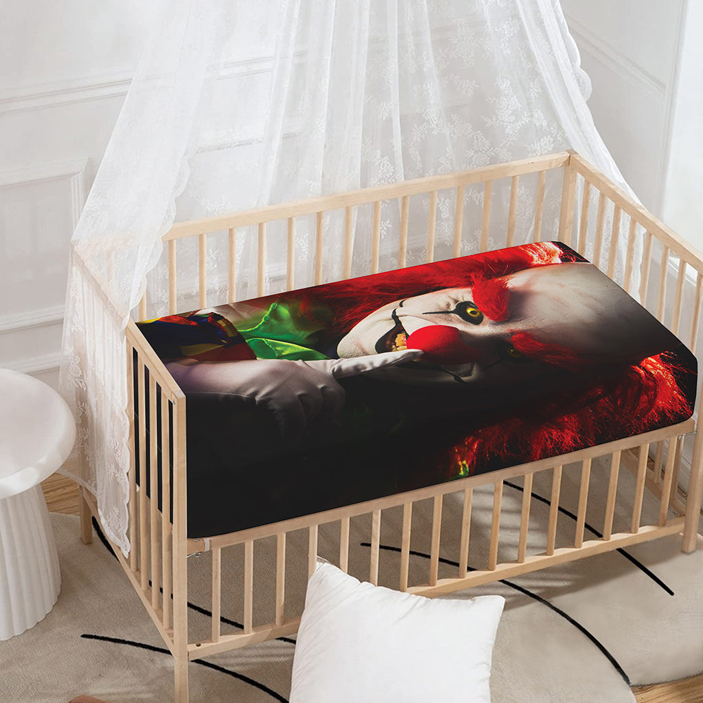 Halloween Smiling Clown Print Baby Crib Sheet