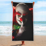 Halloween Smiling Clown Print Beach Towel