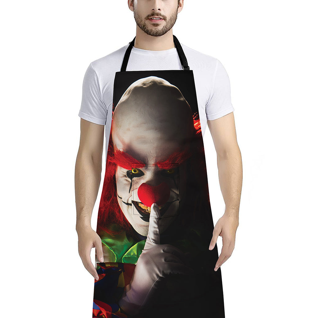 Halloween Smiling Clown Print Bib Apron With Pocket