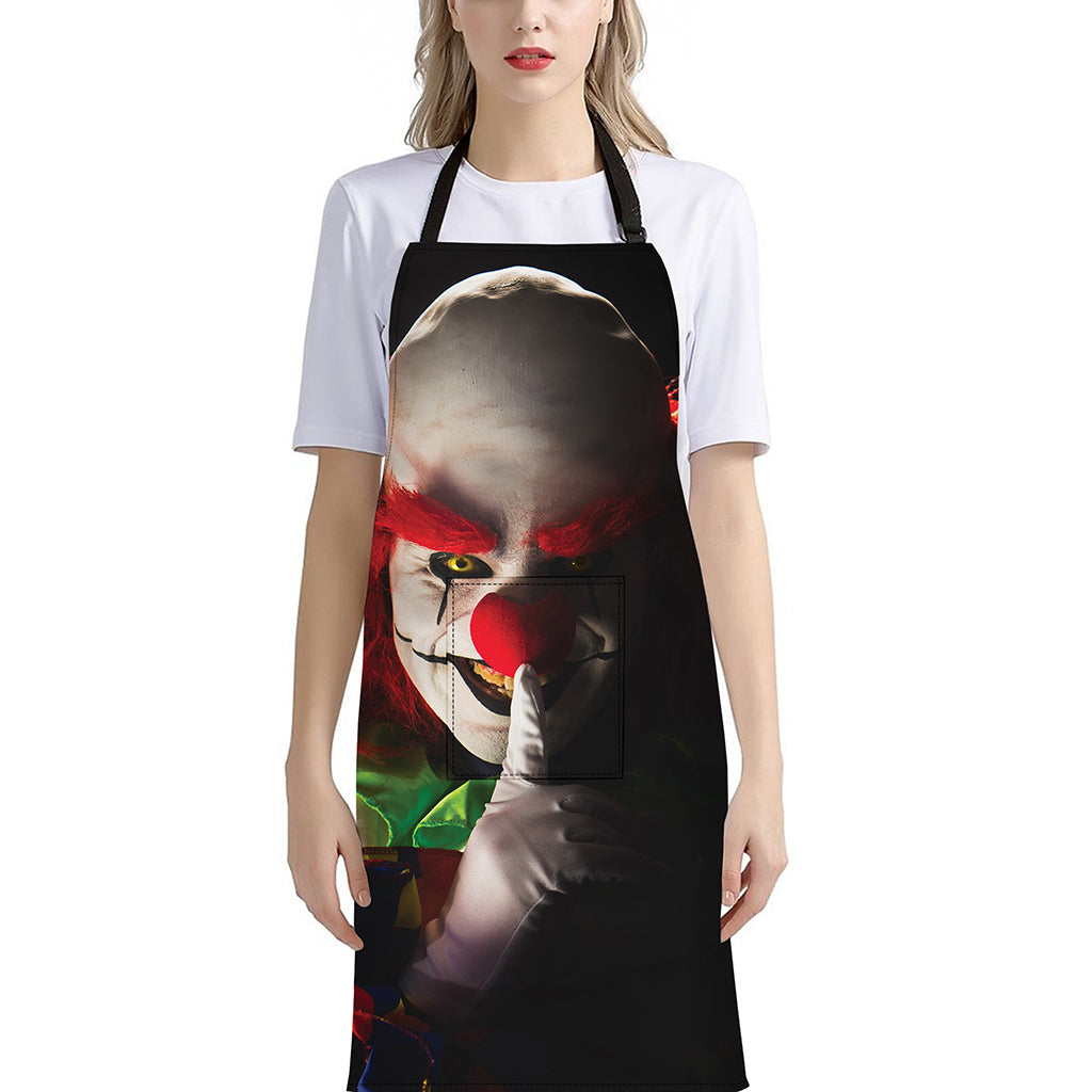 Halloween Smiling Clown Print Bib Apron With Pocket