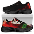 Halloween Smiling Clown Print Black Chunky Shoes