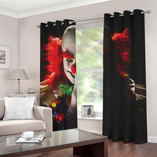 Halloween Smiling Clown Print Blackout Grommet Curtains