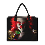 Halloween Smiling Clown Print Canvas Tote Bag