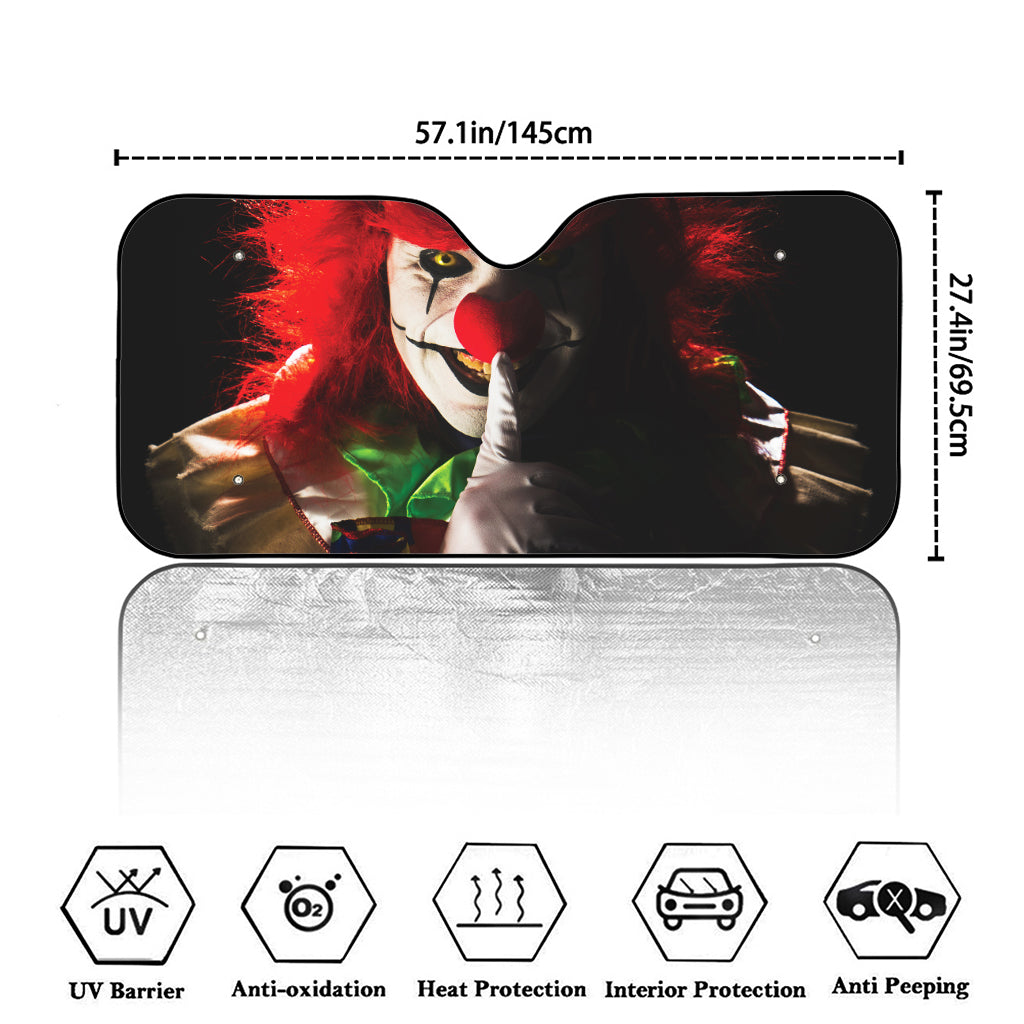 Halloween Smiling Clown Print Car Windshield Sun Shade