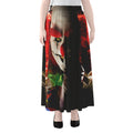 Halloween Smiling Clown Print Chiffon Maxi Skirt