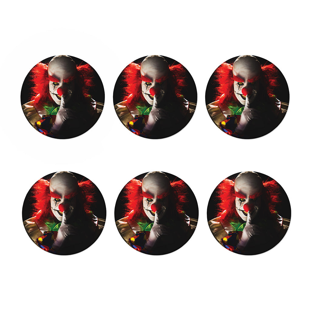 Halloween Smiling Clown Print Coaster Set