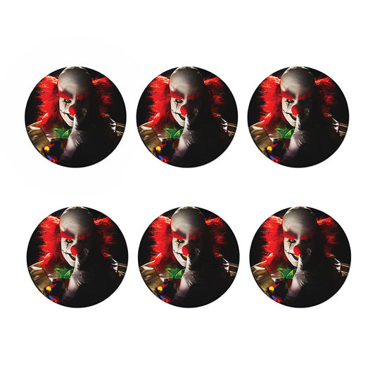 Halloween Smiling Clown Print Coaster Set